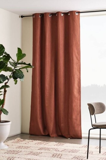 Jotex RIDÅ gardin med maljer - 1 lengde Brun 1040006-25-220 1040006-25-250