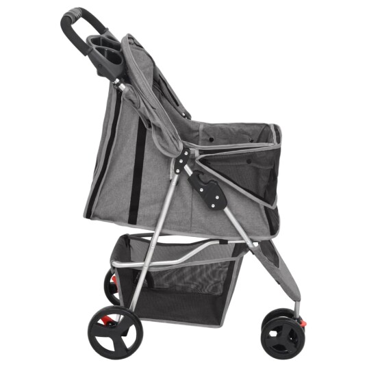 vidaXL Hundevogn sammenleggbar grå 80x46x98 cm oxford-stoff vidaXL Hundevogn sammenleggbar grå 80x46x98 cm oxford-stoff