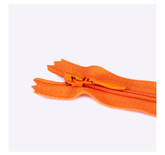 Tynn plastglidelås 12cm Oransje