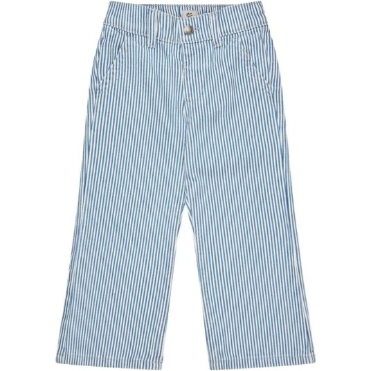 COPENHAGEN COLORS Denim Blue Stripe Y/D Twill Pant W. Wide Leg Og Embroidery 140