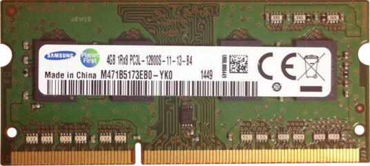 Samsung 4GB DDR3-1600 CL11 SO-DIMM 204-pin Non-ECC M471B5173EB0-YK0