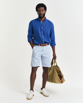 Gant Regular fit solbleket chinoshorts FRESH BLUE 40