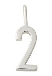 Design Letters Lucky Numbers 10 mm Silver No. 008 No. 002