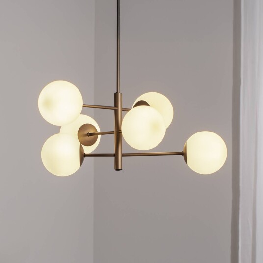 Domiluce Aurora hengelampe brun Ø 60 cm 6 lyskilder glass E14