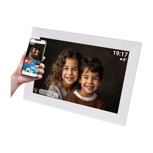 Denver Frameo 10,1" Digital Fotoramme Hvit med Wi-Fi og 16 GB Minne Denver Frameo 10,1" Digital Fotoramme Hvit med Wi-Fi og 16 GB Minne
