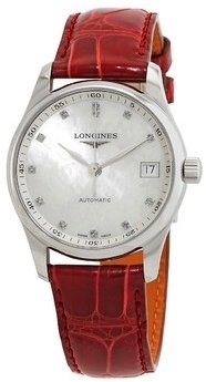 Longines Dameklokke L2.357.4.87.2 Master Hvit/Lær Ø34 mm