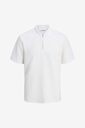 Jack & Jones Pologenser jjeAustin Zip Polo SS Hvit