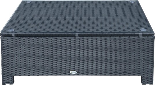 Salongbord Polyrattan Sort Værbestandig 85x50x39cm