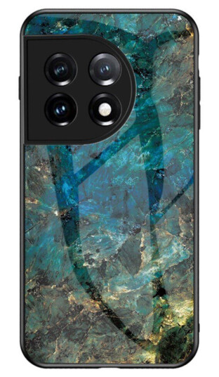 INCOVER OnePlus 11 Deksel m. Bakside av Glass - Emerald Marble