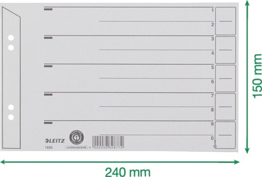 Leitz   Inndeler   For A5 148 X 210 Mm   Landskap   Grå