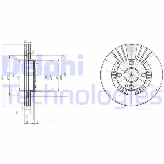 Bremseskive DELPHI BG3509 Bremseskive DELPHI BG3509