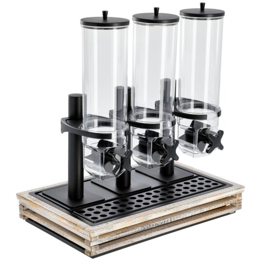 VEGA Müslidispenser Natchez trippel GN 1/1 Størrelse GN 1/1 57.5x37x65 cm (LxBxH) Vintagehvit/Transparent/Svart Rektangulær