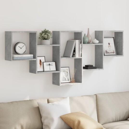  Vegghylle betonggrå 159x18x66 cm konstruert tre 8721158361677