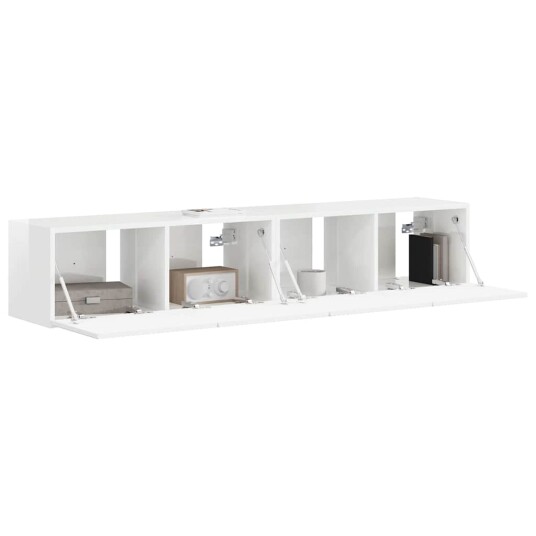  TV Veggskap 2 pcs Glanset Hvit 60 x 31 x 29.5 cm Konstruert tre