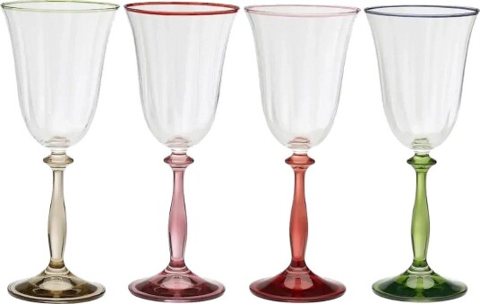 Anna + Nina Toasts & Tales Optic Wine Glass Set Of 4   MULTICOLOR   One Size