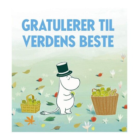 Moomin - Mummi dobbeltkort 7,5x7,5 cm Gratulerer til verdens beste