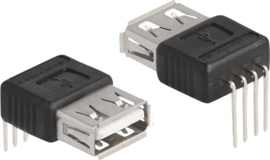 Delock Usb Adapter 4 Stifts Hann Vinklet Til Usb Hunn Rett Usb 2.0 5 V 500 Ma