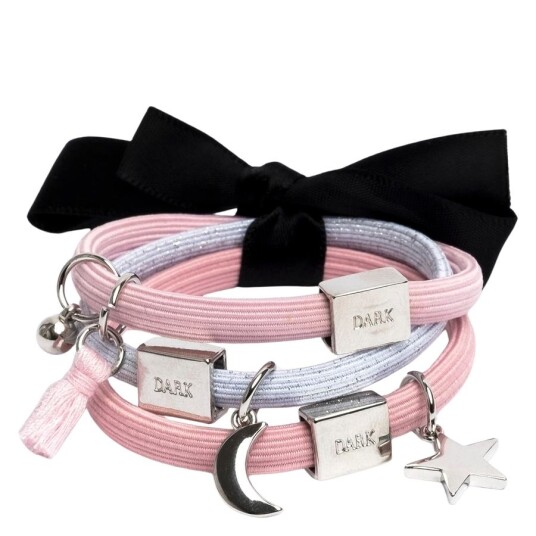 DARK Hair Ties Charm Combo Roses With Silver 3pcs DARK Hair Ties Charm Combo Roses With Silver 3pcs