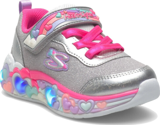 Skechers Girls Eternal Heart Lights Ton Of Love - Silver - 20.5 Skechers Girls Eternal Heart Lights Ton Of Love - Silver - 20.5