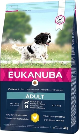 Eukanuba Tørrfôr for Voksne Middels Store Hunder med Kylling 3 kg Eukanuba Tørrfôr for Voksne Middels Store Hunder med Kylling 3 kg