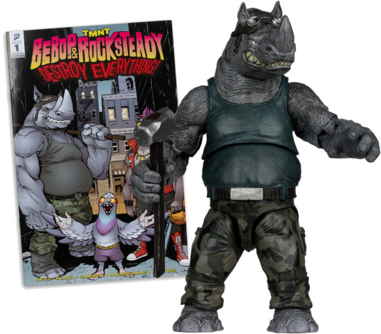 Teenage Mutant Ninja Turtles  Page Punchers  Rocksteady 5" Action Figure with Comic TMNT