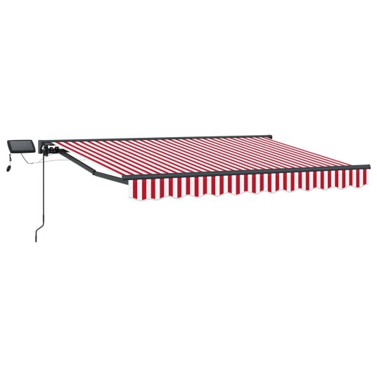 vidaXL Manuell markiseramme med LEDs Rød, Hvit, Antrasitt 3,5 x 2,5 m