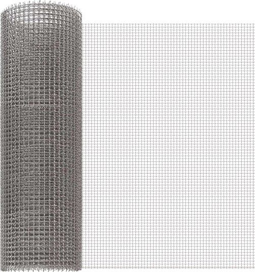 vidaXL Maskeskjerm 40 x 200 cm 3 Mesh Rustfritt stål 201 Sølv