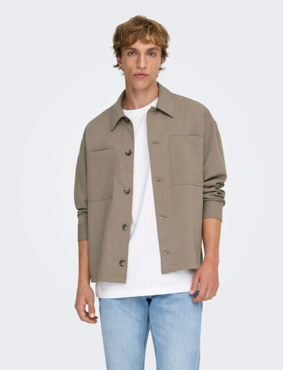 ONLY & SONS Onswill 0292 Loose Overshirt   Khaki green   L