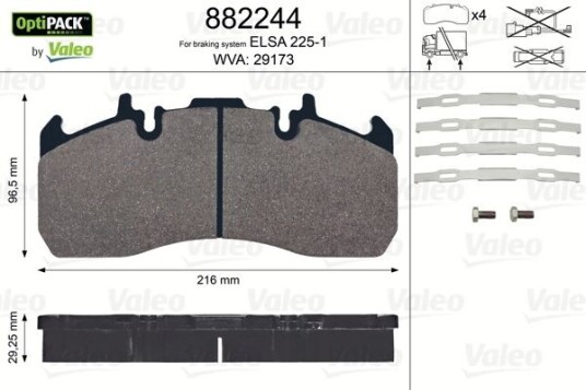 Bremseklosser VALEO 882244