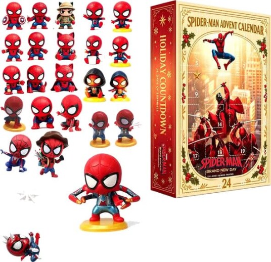 Spider Man 2026 Julekalender Akryl Veggdekor 24 dagers Nedtelling
