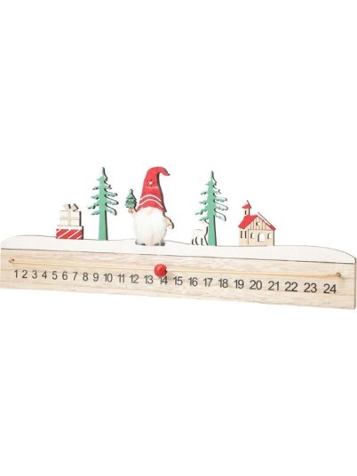Julekalender i tre med julenisse - 40 cm