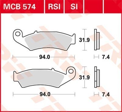 Bremseklosser sett TRW MCB574SI