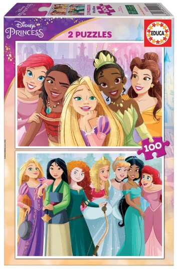 Educa Disney Princess 2xPuslespill 2x100 Brikker 5+Ã¥r