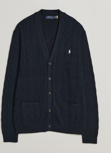 Polo Ralph Lauren Cotton Cable Cardigan Hunter Navy