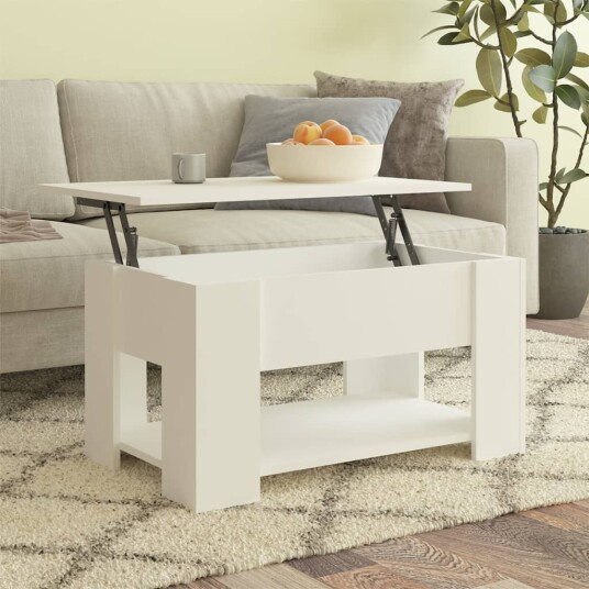 vidaXL Salongbord hvit 79x49x41 cm konstruert tre