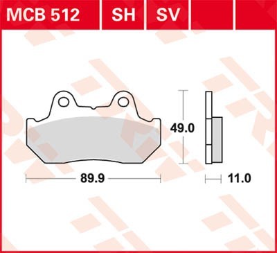 Bremseklosser TRW MCB512SH Bremseklosser TRW MCB512SH
