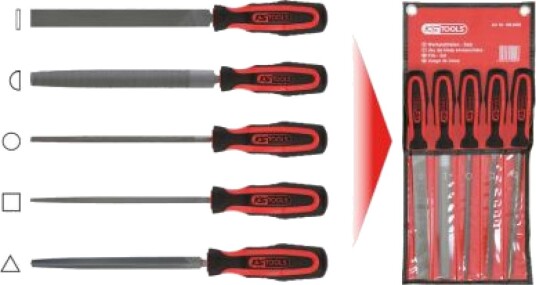 Ks Tools 5-Delt Håndverktøy Filsett med Verktøystål Ks Tools 5-Delt Håndverktøy Filsett med Verktøystål