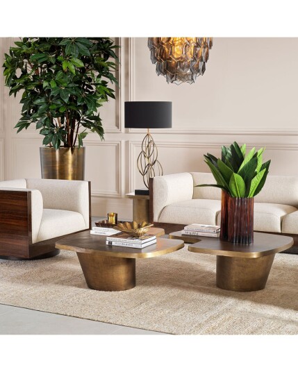 Pierro Coffee Table Vintage Brass Set of 2 Pierro Coffee Table Vintage Brass Set of 2