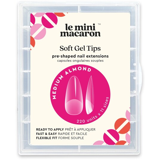 Le Mini Macaron Soft Gel Tips Medium Almond 220pcs
