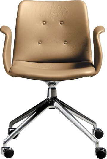 Sibast Furniture Bent Hansen Primum 4 stjerners Spisestol med Sving og Hjul Polert stål/Zenso 3 261