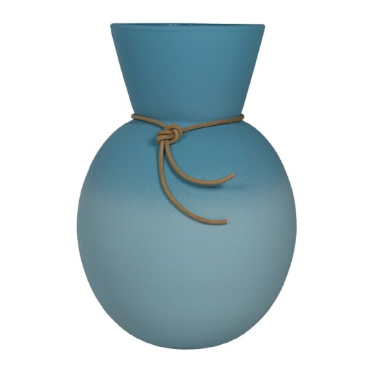 Nybro Crystal - Happy vase 25 cm blå hallon