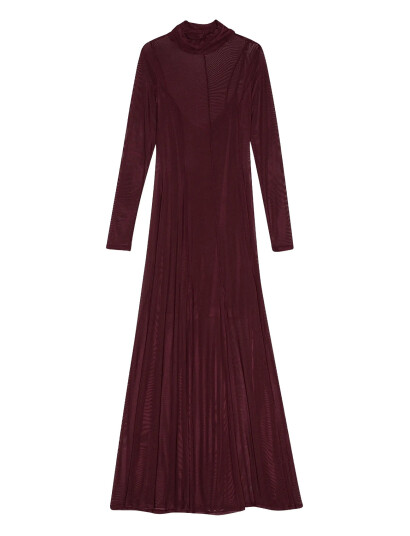 REMAIN Birger Christensen Maxi Mesh Dress Burgundy 40