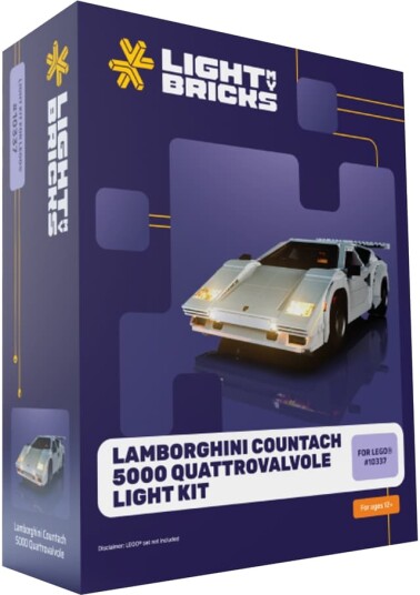 Light My Bricks Lamborgini Countach 5000 Quattrovalvole lyssett