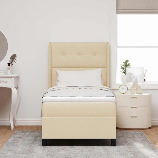 Sovesofa Med Madrass Krem 100x200 cm Stoff 3341635