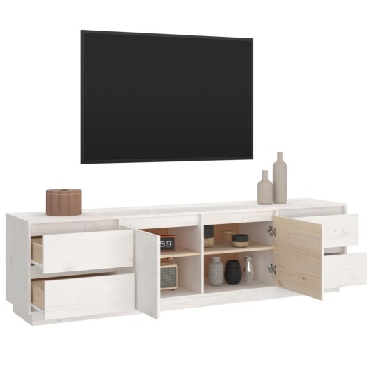 vidaXL TV-benk hvit 176x37x47,5 cm heltre furu 8720845580230