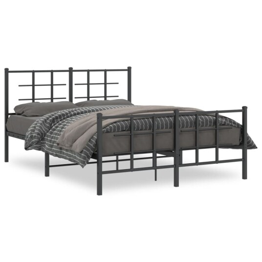  Sengeramme i metall med hode- og fotgavl svart 140x190 cm 8721012303782