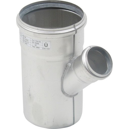 Blücher 45° Kloakkgrenrør Ø110x50mm i Rustfritt Stål