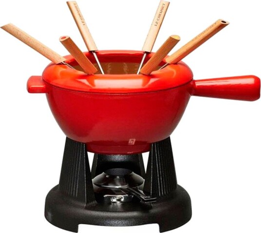 Le Creuset Ostefondue-sett (6 personer) Kirsebærrød