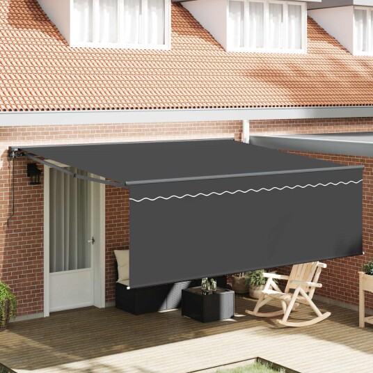 Innvendbar Markise Grå 400 × 300 cm Aluminium stoff