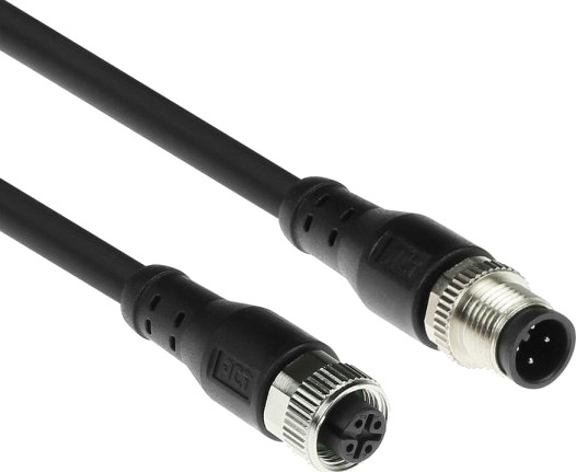 Act Industrial Sensorkabel 5,00 M M12a 4 Pins Hann Til M12a 4 Pins Hunn Superflex Xtreme Tpe Skjermet Sc3403